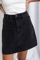 Heidi Denim Mini Skirt - Black - The Self Styler - The Self Styler