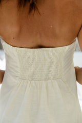 Ava Strapless Maxi Dress - Cream - The Self Styler