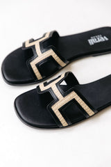 Sandra Slides - Black Raffia - The Self Styler