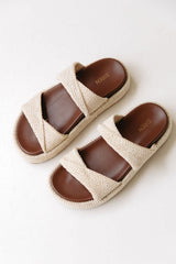 Apollo Platform Sandals - Chalk White Weave - The Self Styler