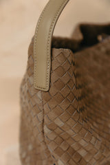 Asha Woven Tote Bag - Khaki - The Self Styler