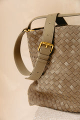 Asha Woven Tote Bag - Khaki - The Self Styler