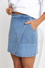 Sienna Denim Mini Skirt - Light Wash - The Self Styler