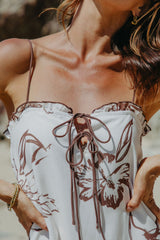 Coco Mini Dress - Choc Floral Print - The Self Styler