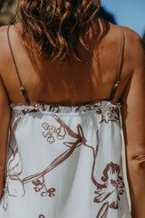 Coco Mini Dress - Choc Floral Print - The Self Styler