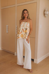 Catalina Strapless Top - Palmira Print - The Self Styler
