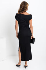 Myla Off The Shoulder Dress - Black - The Self Styler