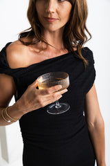 Myla Off The Shoulder Dress - Black - The Self Styler