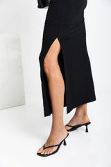 Myla Off The Shoulder Dress - Black - The Self Styler