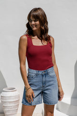 Vera Tank Top - Burgundy - The Self Styler