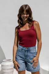Vera Tank Top - Burgundy - The Self Styler