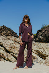 Theia Cotton Shirt - Choc Berry - The Self Styler