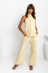 Ariah Straight-Leg Pants - Pale Yellow - The Self Styler