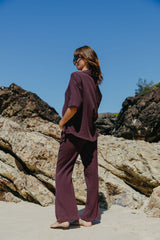 Theia Cotton Shirt - Choc Berry - The Self Styler