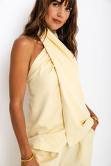 Alli Halter Top - Pale Yellow - The Self Styler