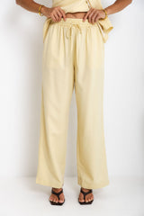 Ariah Straight-Leg Pants - Pale Yellow - The Self Styler