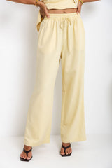 Ariah Straight-Leg Pants - Pale Yellow - The Self Styler