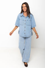 Tallon Denim Shirt - Light Blue Wash - The Self Styler - The Self Styler