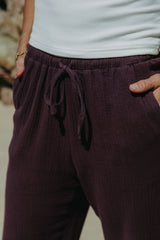 Zulu Cotton Pants - Choc Berry - The Self Styler