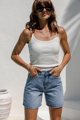 Jayce Denim Shorts - Mid Wash - The Self Styler