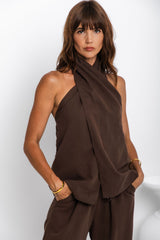 Alli Halter Top - Choc - The Self Styler