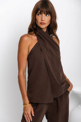 Alli Halter Top - Choc - The Self Styler