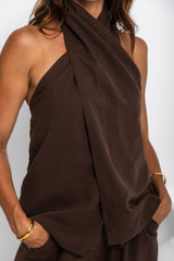Alli Halter Top - Choc - The Self Styler