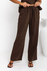 Ariah Straight-Leg Pants - Chocolate - The Self Styler