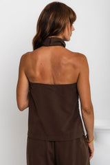 Alli Halter Top - Choc - The Self Styler