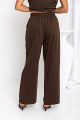 Ariah Straight-Leg Pants - Chocolate - The Self Styler