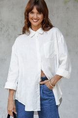 Archie Relaxed-Fit Linen Shirt - Ivory White - The Self Styler