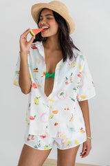 Terrazzo Shorts - Cocktail Hour Print - The Self Styler