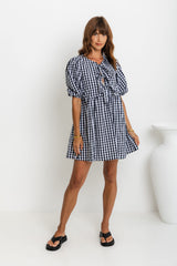 Fae Mini Dress - Black and White Gingham - The Self Styler