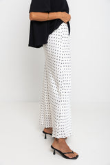 Saski Maxi Skirt - White with Black Polka Dots - The Self Styler