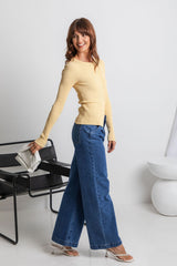 Darcy High-Rise Wide-Leg Denim Jeans - Dark Wash - The Self Styler - The Self Styler