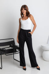 Hugo Stripe Pant - Black and White - The Self Styler