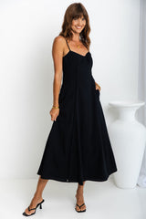 Brylee Midi Dress - Black - The Self Styler