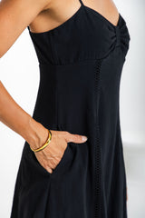 Brylee Midi Dress - Black - The Self Styler