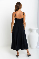 Brylee Midi Dress - Black - The Self Styler