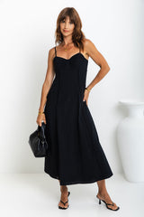 Brylee Midi Dress - Black - The Self Styler