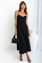 Brylee Midi Dress - Black - The Self Styler