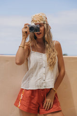 Hattie Lace Cami Top - White - The Self Styler