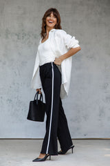 Hugo Stripe Pant - Black and White - The Self Styler