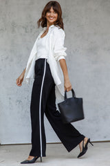 Hugo Stripe Pant - Black and White - The Self Styler