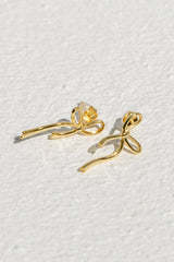 Madison Bow Earrings - Gold - The Self Styler