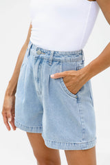 Reuben High-Rise Denim Shorts - Vintage Wash - The Self Styler - The Self Styler