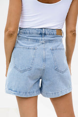 Reuben High-Rise Denim Shorts - Vintage Wash - The Self Styler - The Self Styler