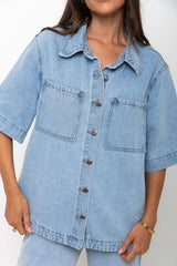 Tallon Denim Shirt - Light Blue Wash - The Self Styler - The Self Styler