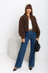 Henley Bomber Jacket - Dark Chocolate - The Self Styler