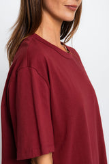 Stella Relaxed-Fit Tee - Burgundy - The Self Styler